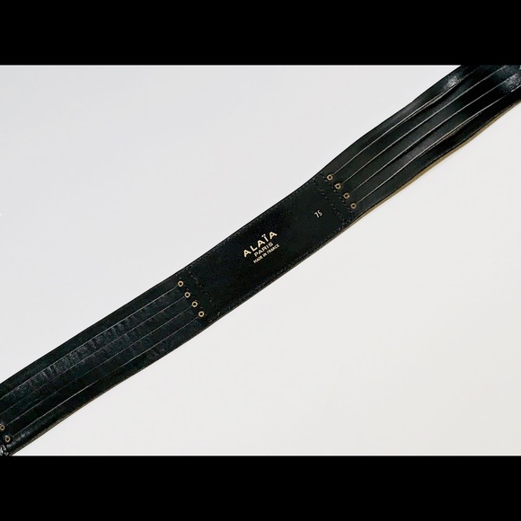Azzedine Alaia black quilted leather belt